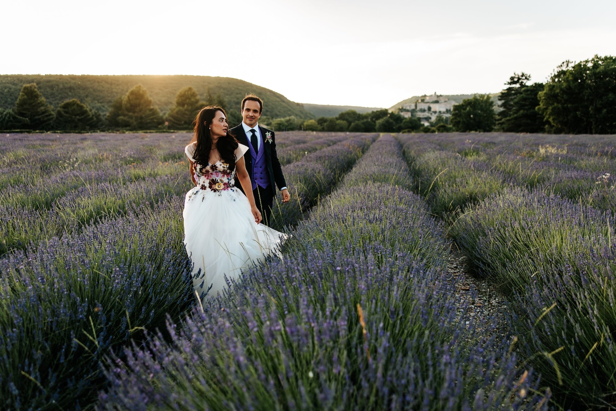 mariage au domaine de Puyharas, champs de lavande dans les alpes de haute Provence